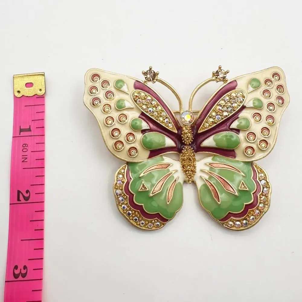 Kenneth Jay Lane Butterfly Brooch Vintage KJL Oversized Pin Statement Jewelry